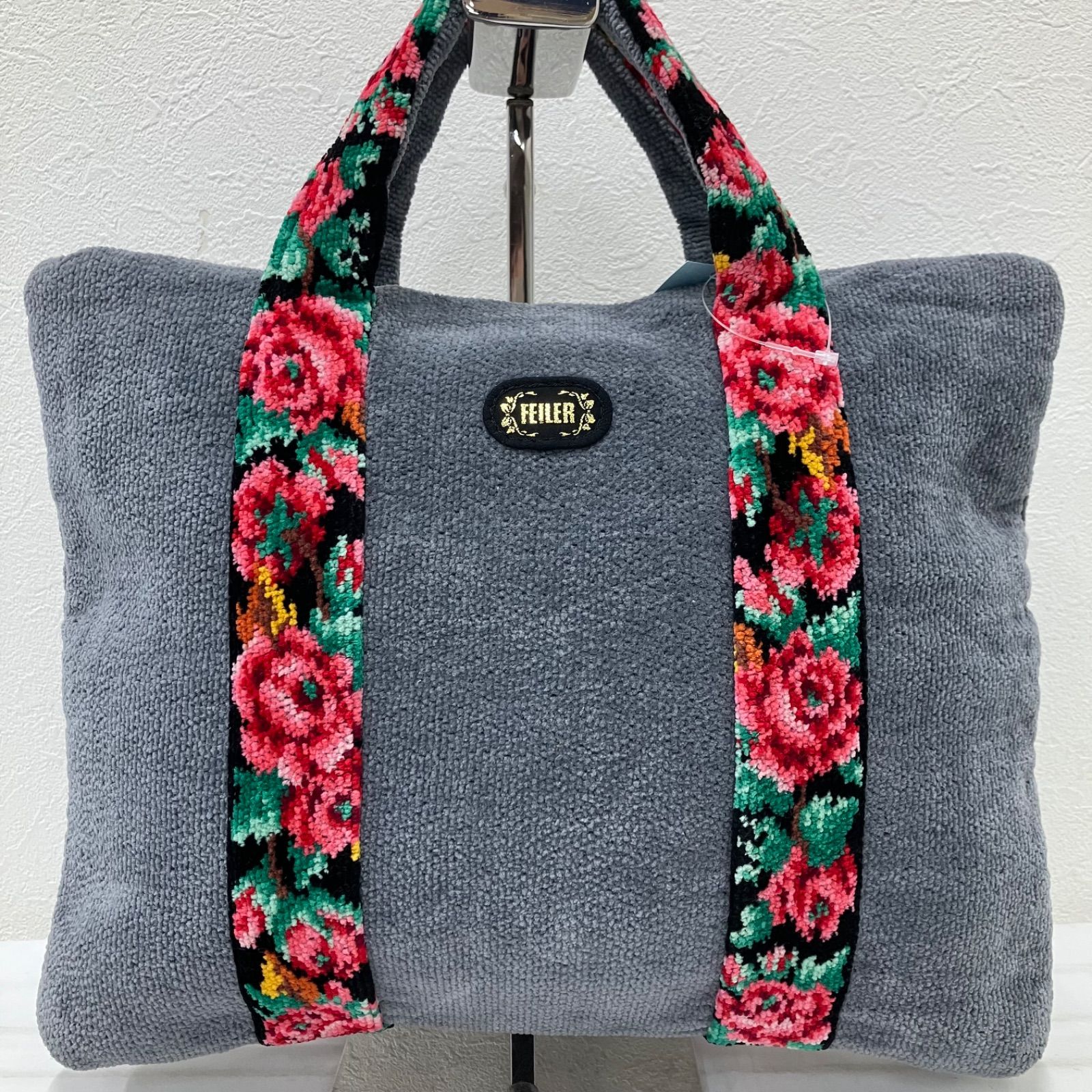 5065 【美品】 FEILER フェイラー ハンドバッグ トートバッグ グレー