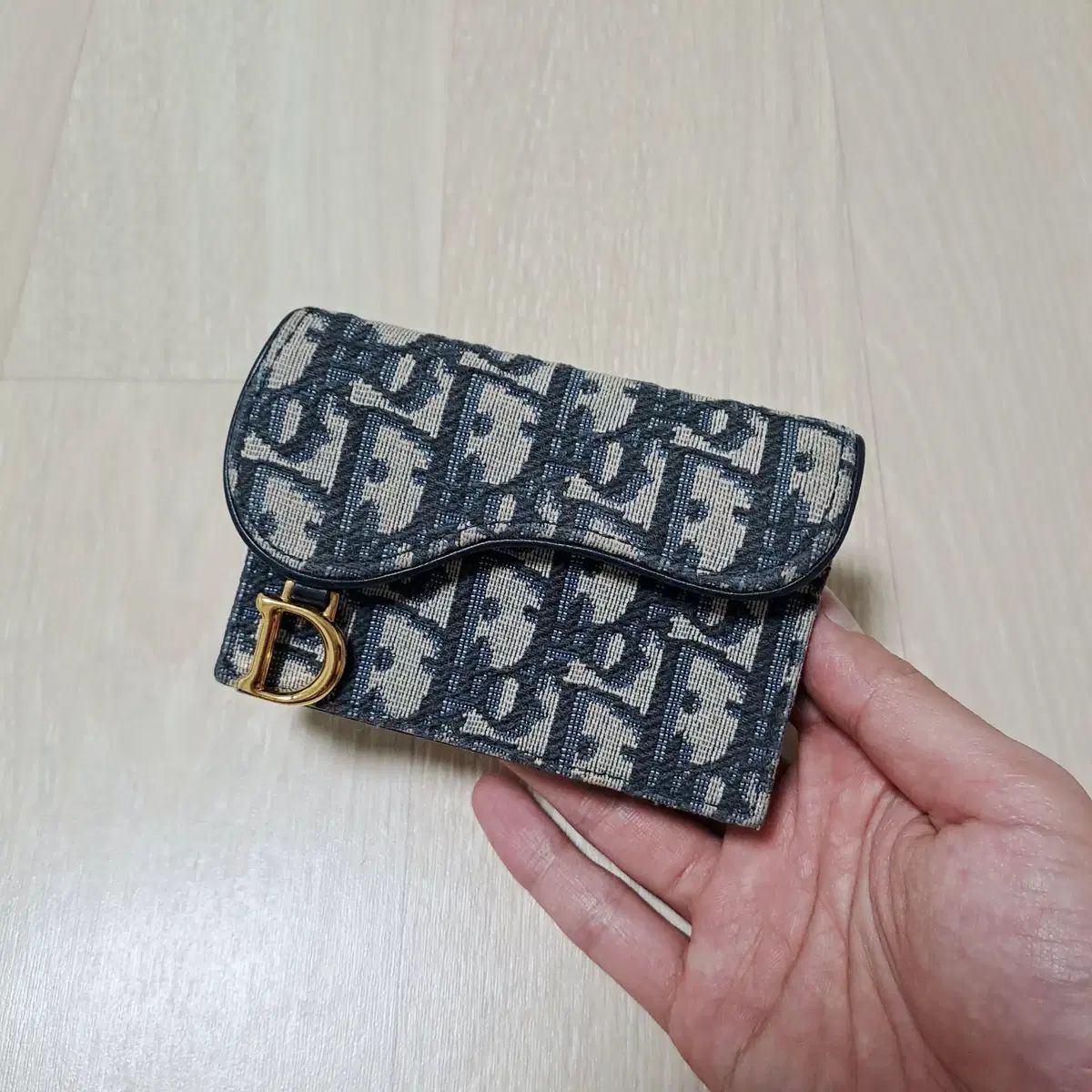 100%/正規品 ディオール サドル オブリーク ジャカード カードウォレット