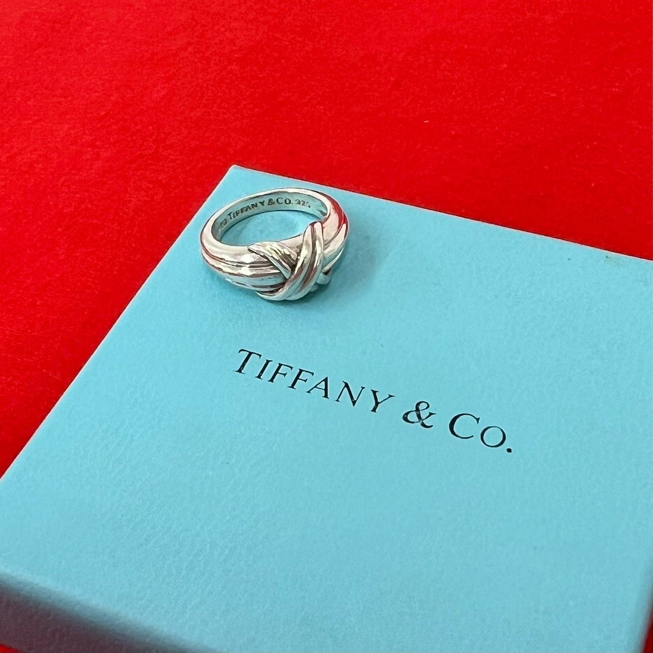 極 美品 TIFFANY&Co. ティファニー シグネチャーリング シルバー925 指輪 10号 アクセサリー シルバー 43101