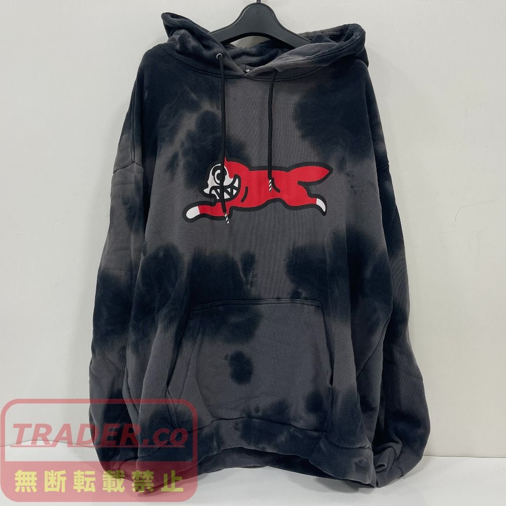 07w1832★ ICE CREAM(アイスクリーム) CRUMB HOODIE クラムパーカー タイダイ ブラック×グレー XLサイズ【中古品】