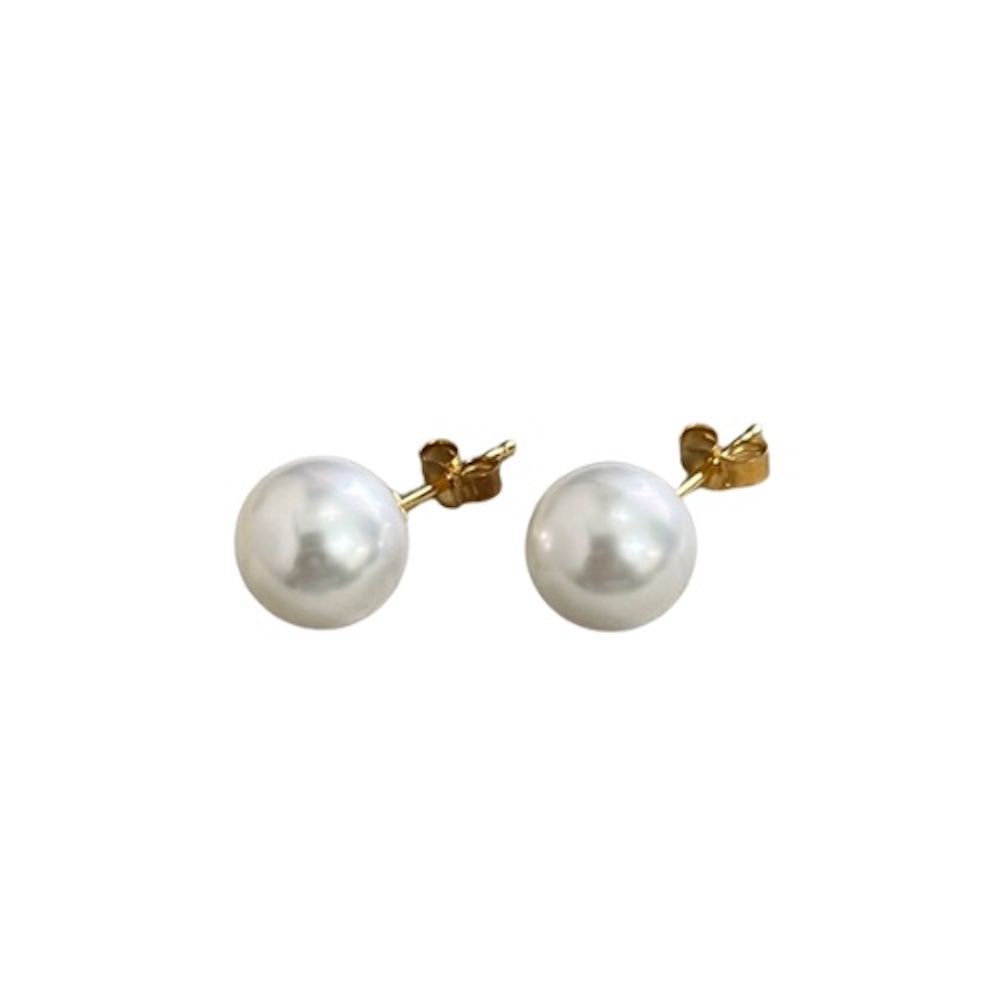 【壱岐真珠】一粒パール スタッドピアス 7.5-8.0ミリ K14GF（ゴールドフィルド）