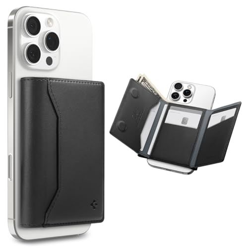 [Spigen] MagSafe対応 ウォレット カードケース【最大7枚カード・紙幣収納】 マグネット 三つ折りスタンド機能 iPhone 17/16/15/14/13/12シリーズ Pixel 10a バレンティヌスS ・マグフィット AF af54f7b0
