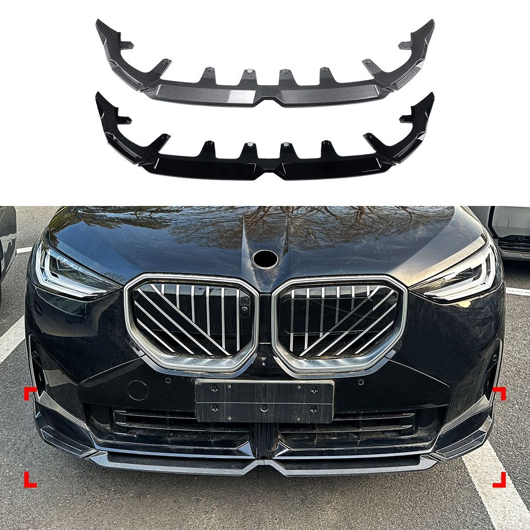 ビーエムダブリュー BMW X3 X3 G45 2025年以降対応 MPフロントバンパー用 フロントリップスポイラー フロントアンダースポイラー 外装エアロパーツ ABS製 ピアノブラック カーボン調 前まわりを引き締めるスポーティデザイン ドレスアップ用品