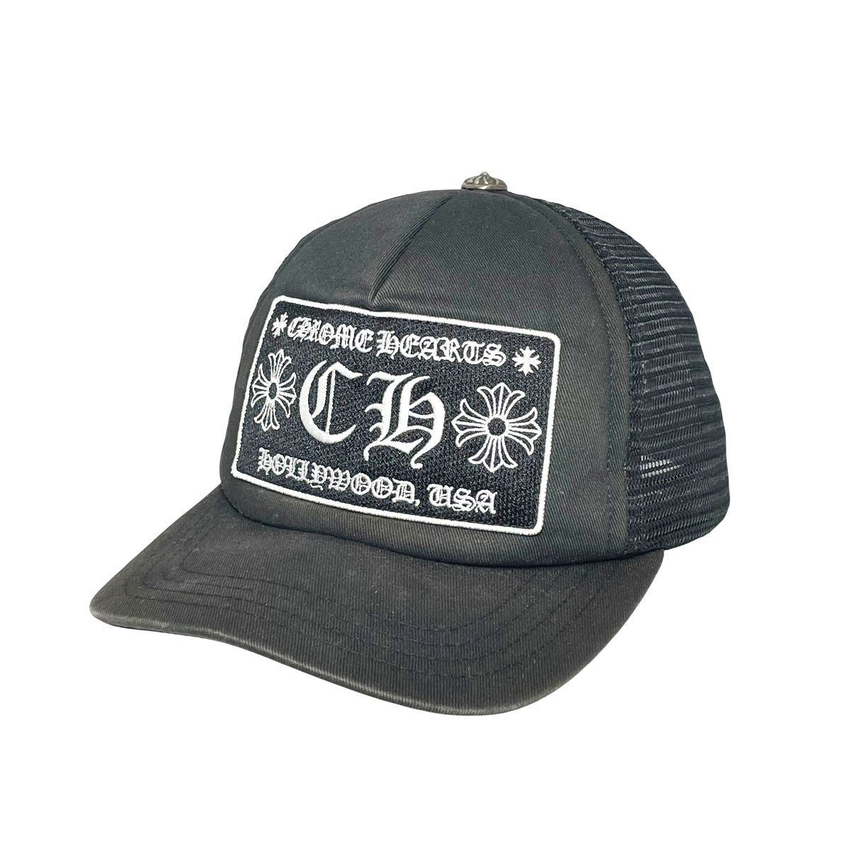 【中古】 CHROME HEARTS クロムハーツ トラッカーキャップ 帽子 メッシュキャップ CH ワッペン SV925 クロスボール メンズ レディース 26016032 AO