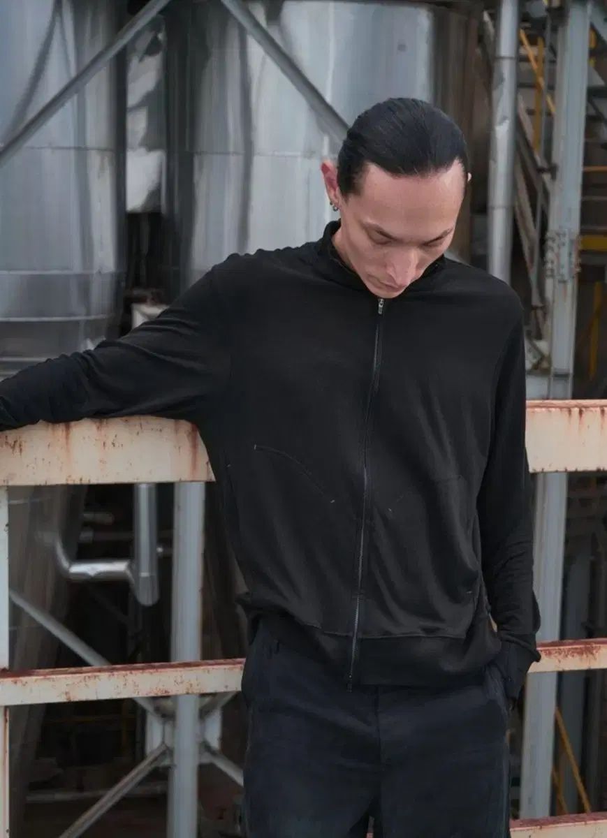 1 bordr JERSEY ZIP-UP REDUX (BLACK)