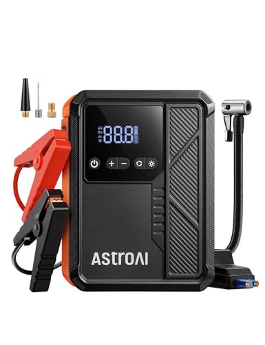 ☆新品☆AstroAI Beta822 ジャンプスターター 1034kPaエアーコンプレッサー付 空気入れ 車 3000Aピーク電流 車用エンジンスターター （最大9.0Lガソリン車・7.0Lディーゼル車対応） 自動停止機能付タイヤインフレー 54c61007