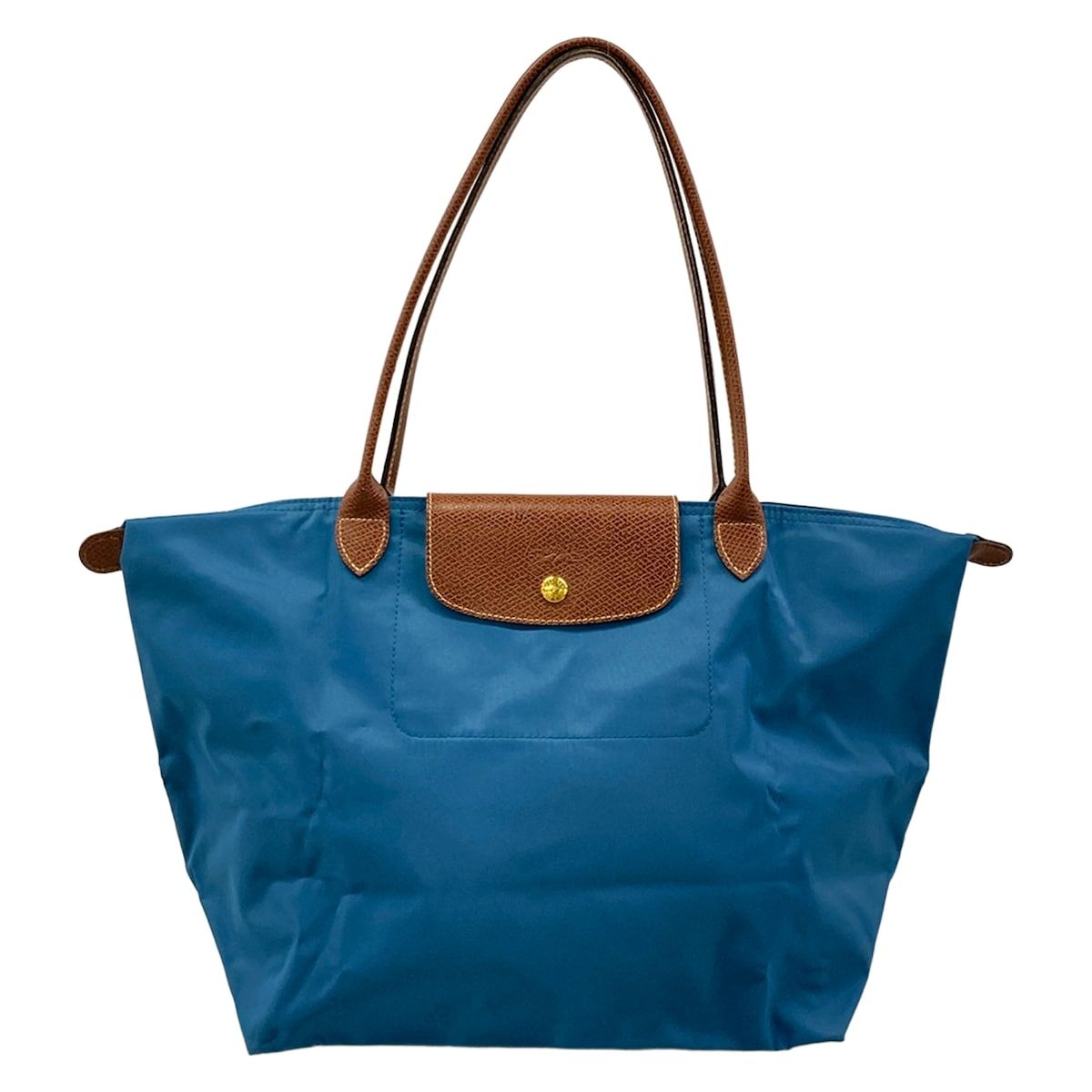 LONGCHAMP(ロンシャン) ショルダーバッグ ル・プリアージュオリジナル ブルーグレー×ダークブラウン 折りたたみ レザー