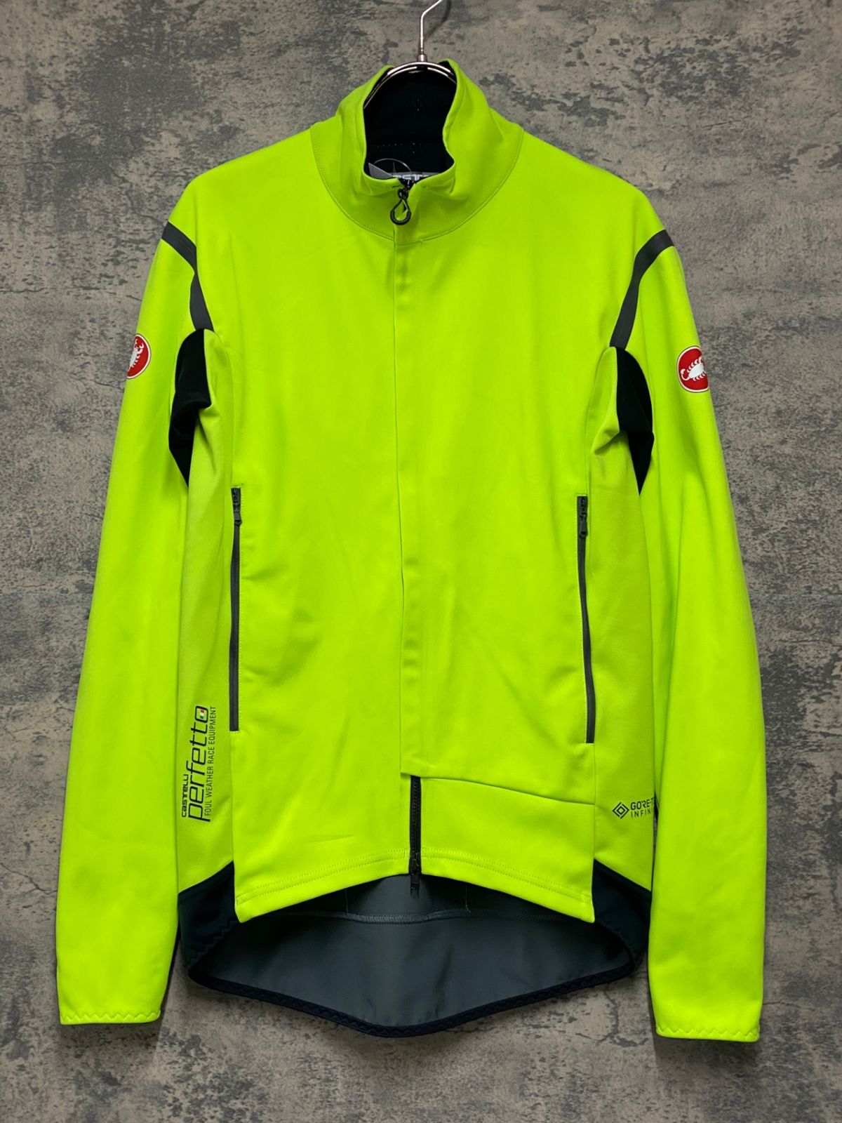 KG811 カステリ CASTELLI ロッソコルサ ROSSO CORSA perfetto 長袖 サイクルジャケット ネオンイエロー M GORE-TEX INFINIUM