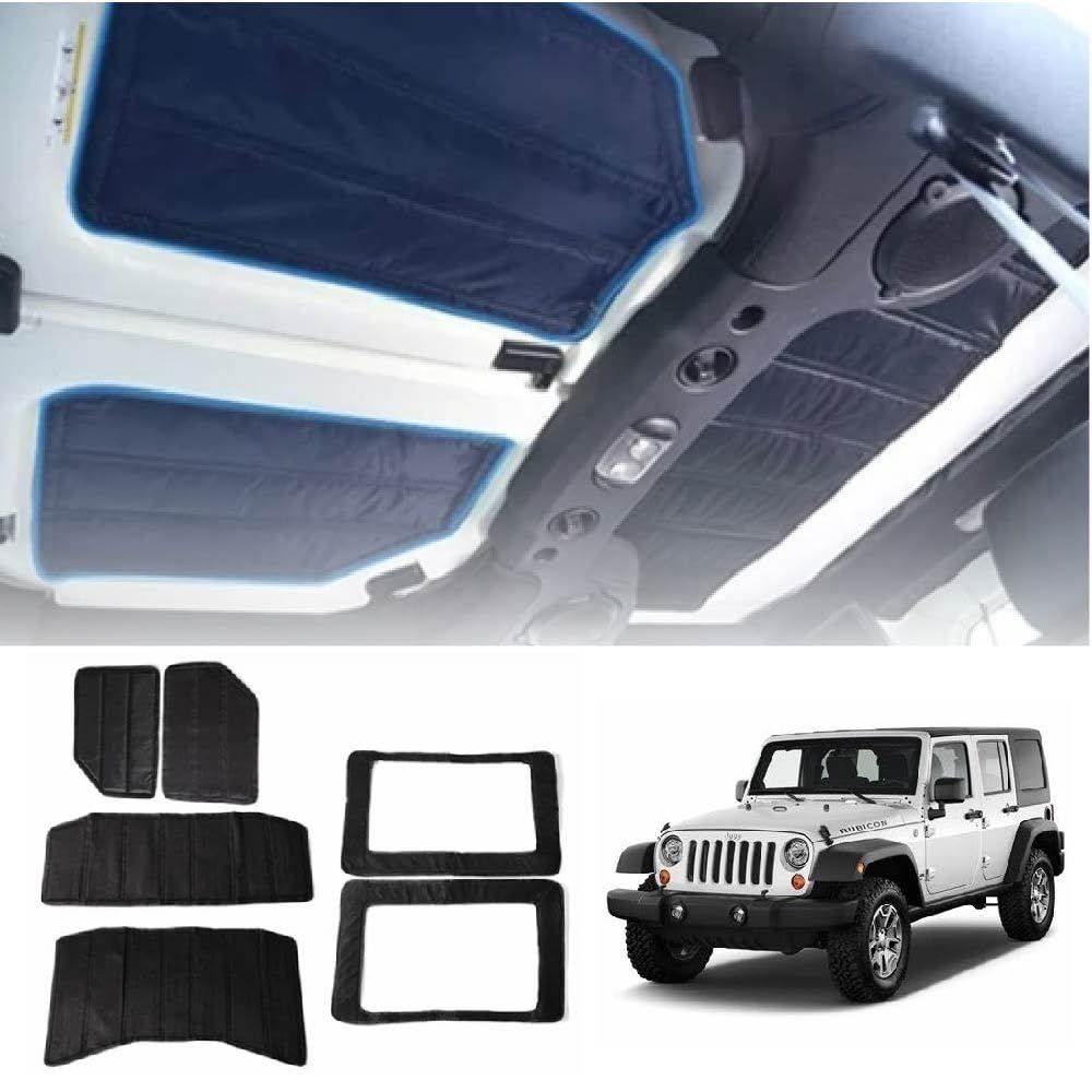 KURT ECP ジープ ラングラー/Wrangler JK/JL 選択可 断熱材 防音 消音 屋根 窓 ドア 断熱 専用設計 簡単取り付け シート 日よけ ヘッドライナー ハードトップ アンリミテッド サハラ 室内温度 安定 内装 パーツ 6点セ [JK用]