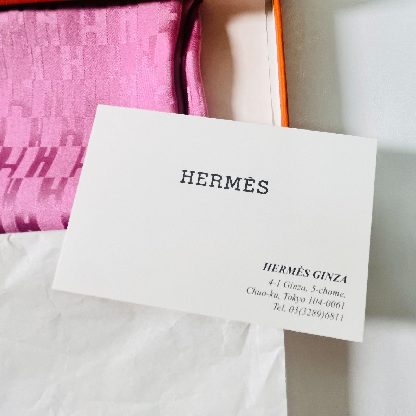 HERMES エルメス グランH ポケットチーフ スカーフ 箱付 - メルカリ