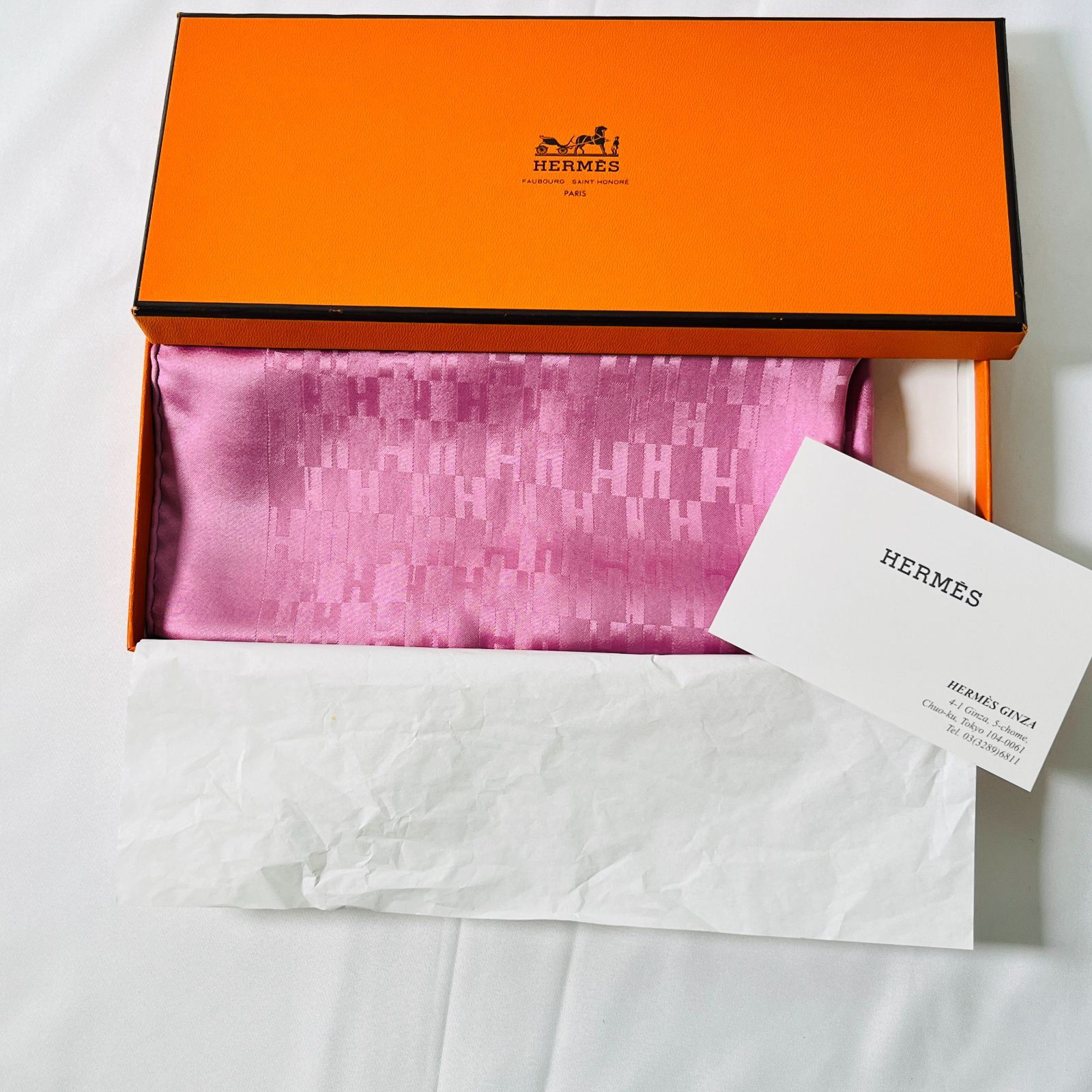 HERMES エルメス グランH ポケットチーフ スカーフ 箱付 - メルカリ