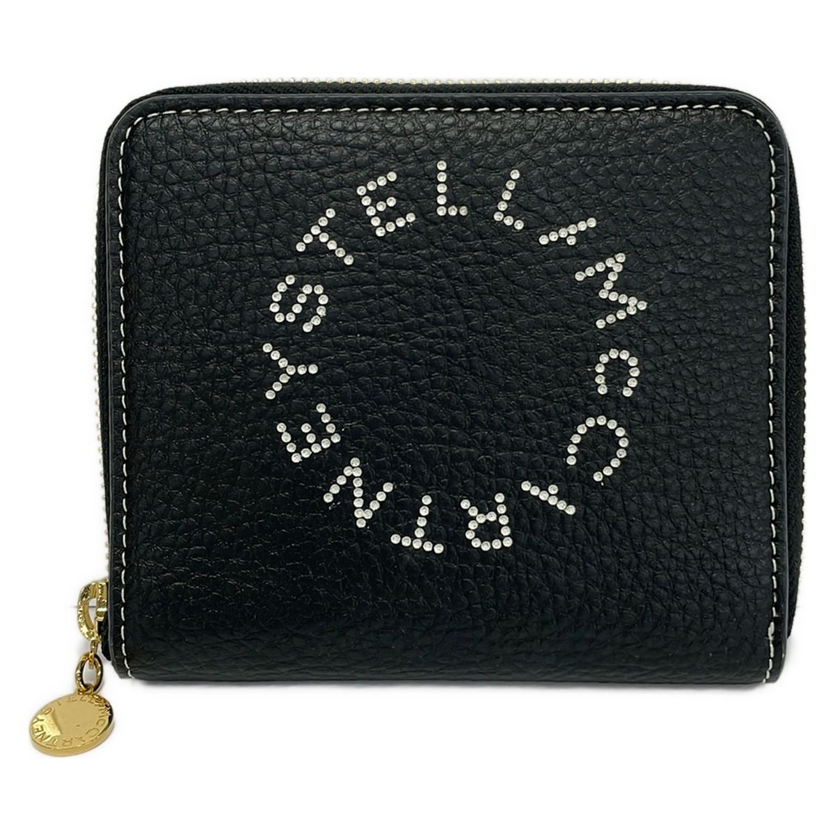 stellamccartney(ステラマッカートニー) 2つ折り財布美品 ステラロゴ 7P0009WP0057 黒×白 ラウンドファスナー