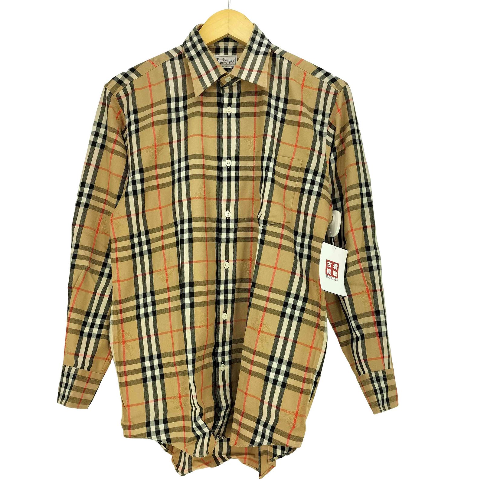 バーバリーズ BURBERRYS 90S ノバチェック シャドーホース L/S レギュラーカラーシャツ メンズ import：M