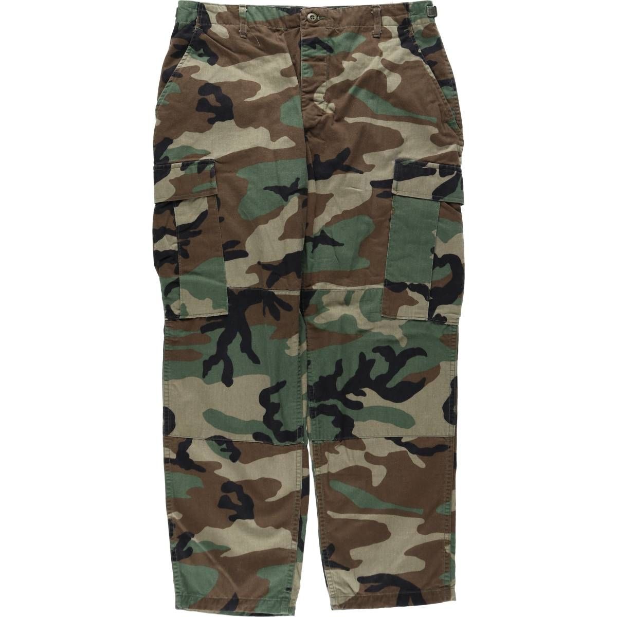 古着 00年代 米軍実品 迷彩柄 ウッドランドカモ ミリタリー カーゴパンツ コンバットパンツ USA製 MEDIUM-SHORT メンズw35相当/eaa646363