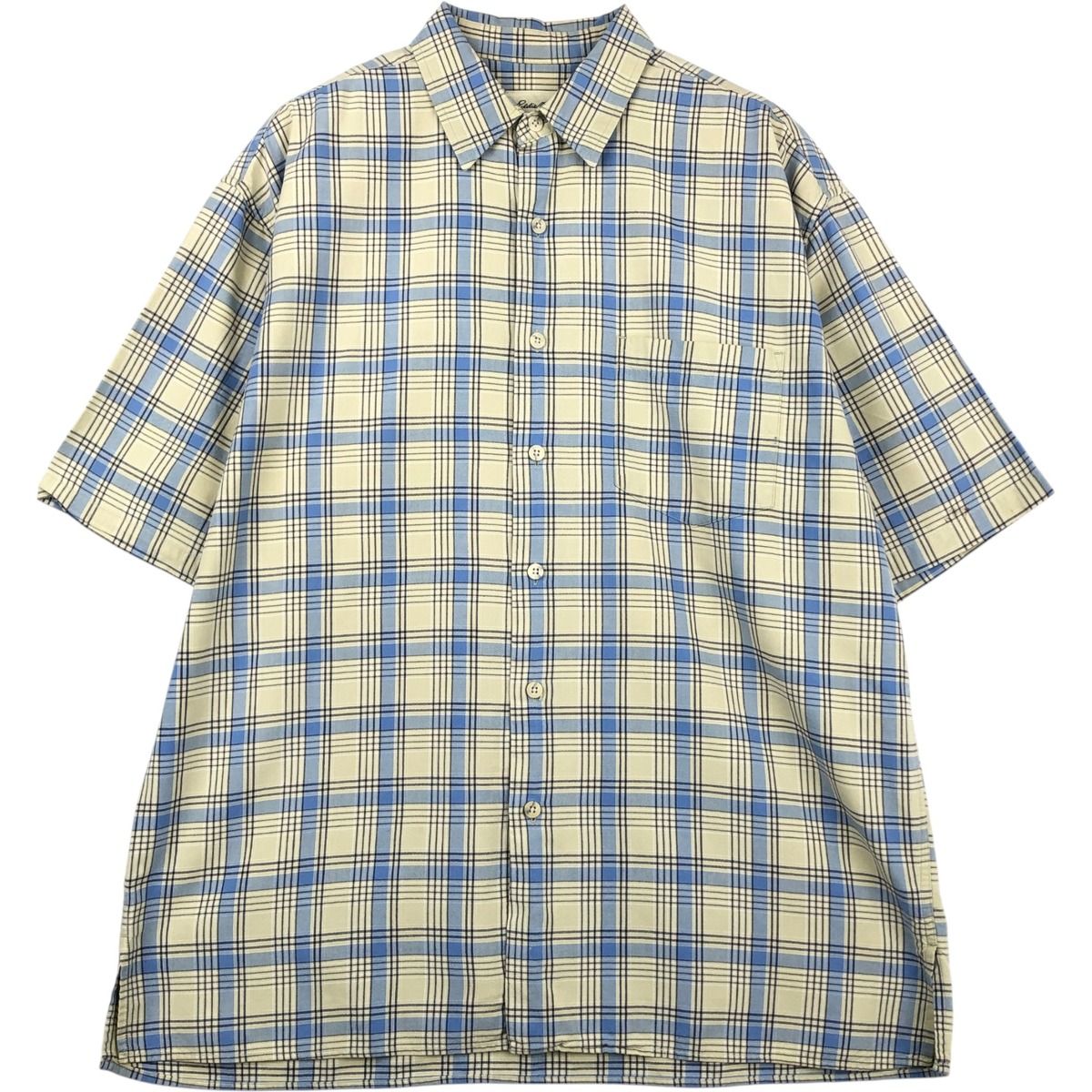 古着 90~00年代 エディーバウアー Eddie Bauer 半袖 コットン チェックシャツ メンズL相当 ヴィンテージ/rab182137