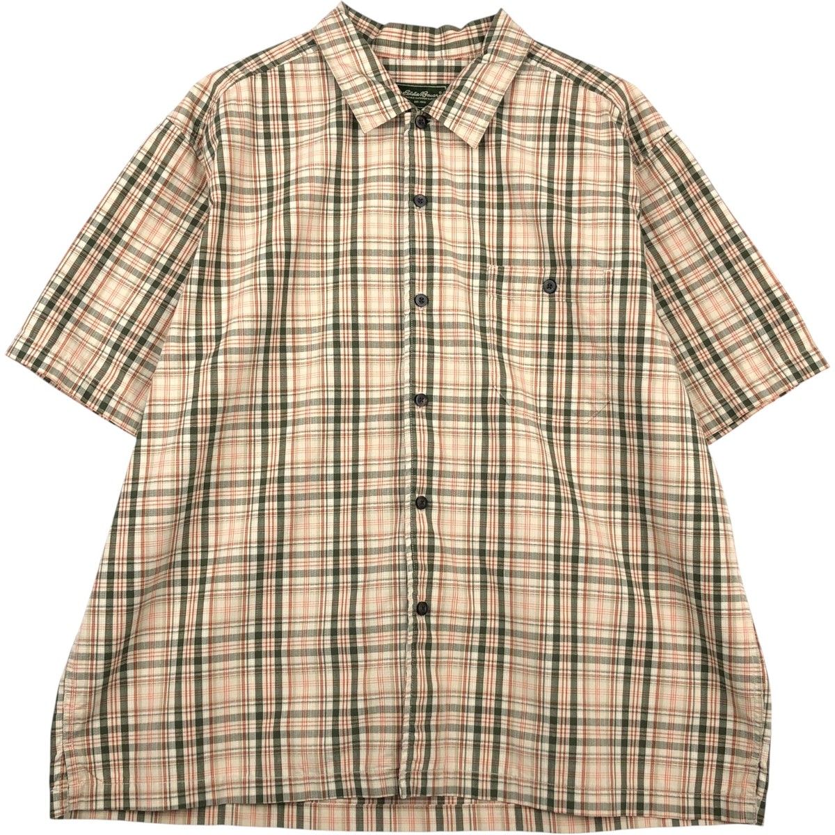 古着 90~00年代 エディーバウアー Eddie Bauer 半袖 コットン チェックシャツ ボックスシャツ メンズXL相当 ヴィンテージ/rab182148