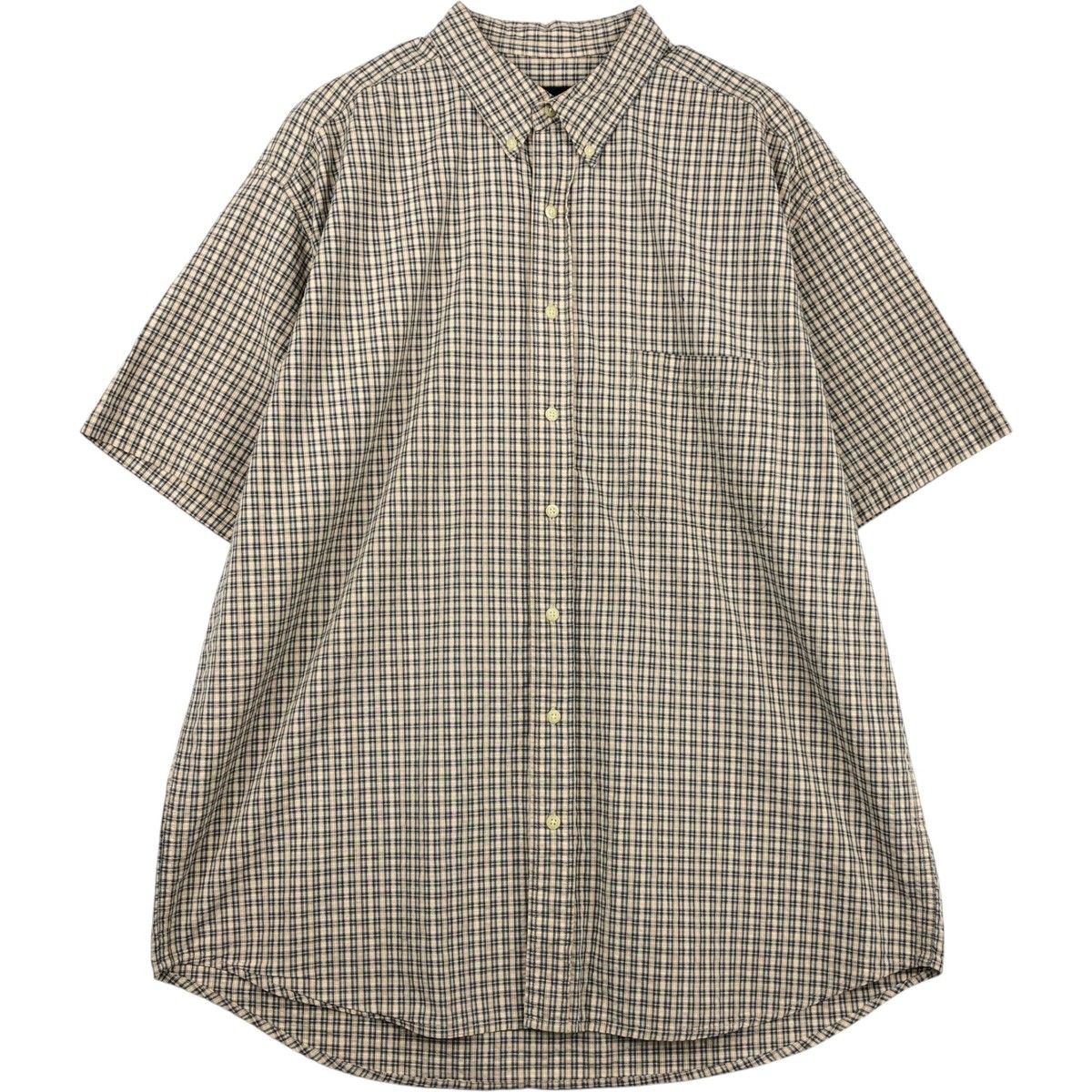 古着 エディーバウアー Eddie Bauer シアサッカー 半袖 ボタンダウン チェックシャツ メンズXL相当/eaa638186