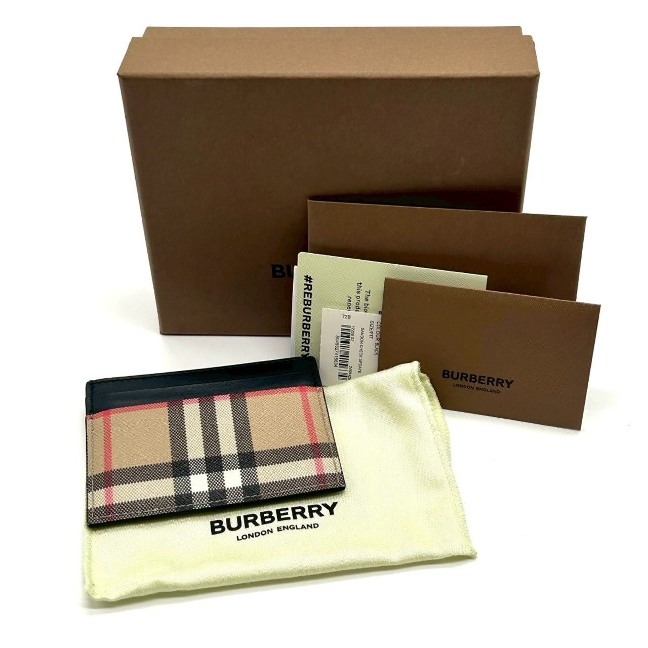BURBERRY バーバリー チェック カードケース ベージュ 8069822 メンズ レディース ユニセックス ノバチェック 名刺入れ ブラック レザー ギフト プレゼント