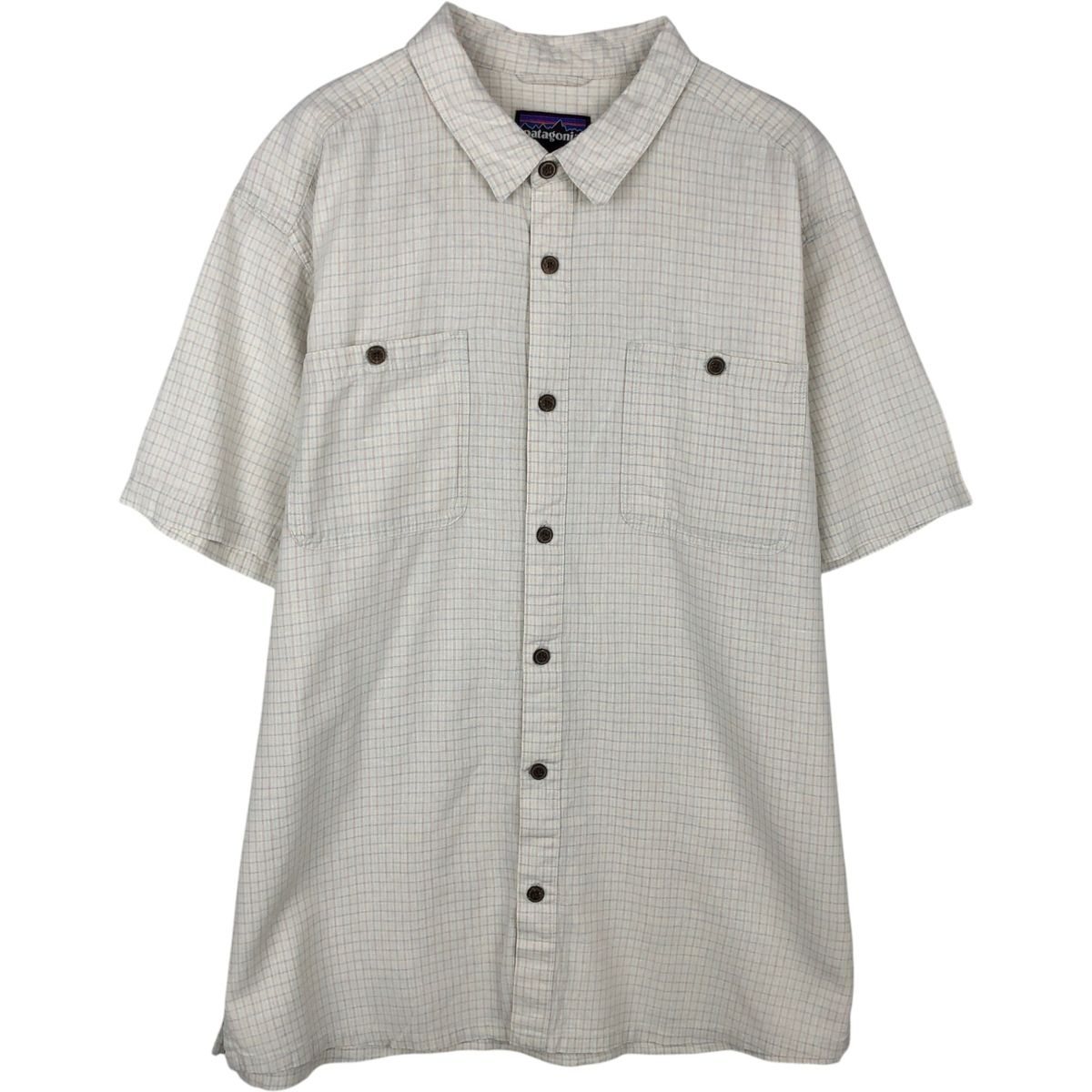 古着 パタゴニア Patagonia チェック柄 半袖 オーガニックコットン×リネンシャツ ボックスシャツ メンズL相当/rab182094