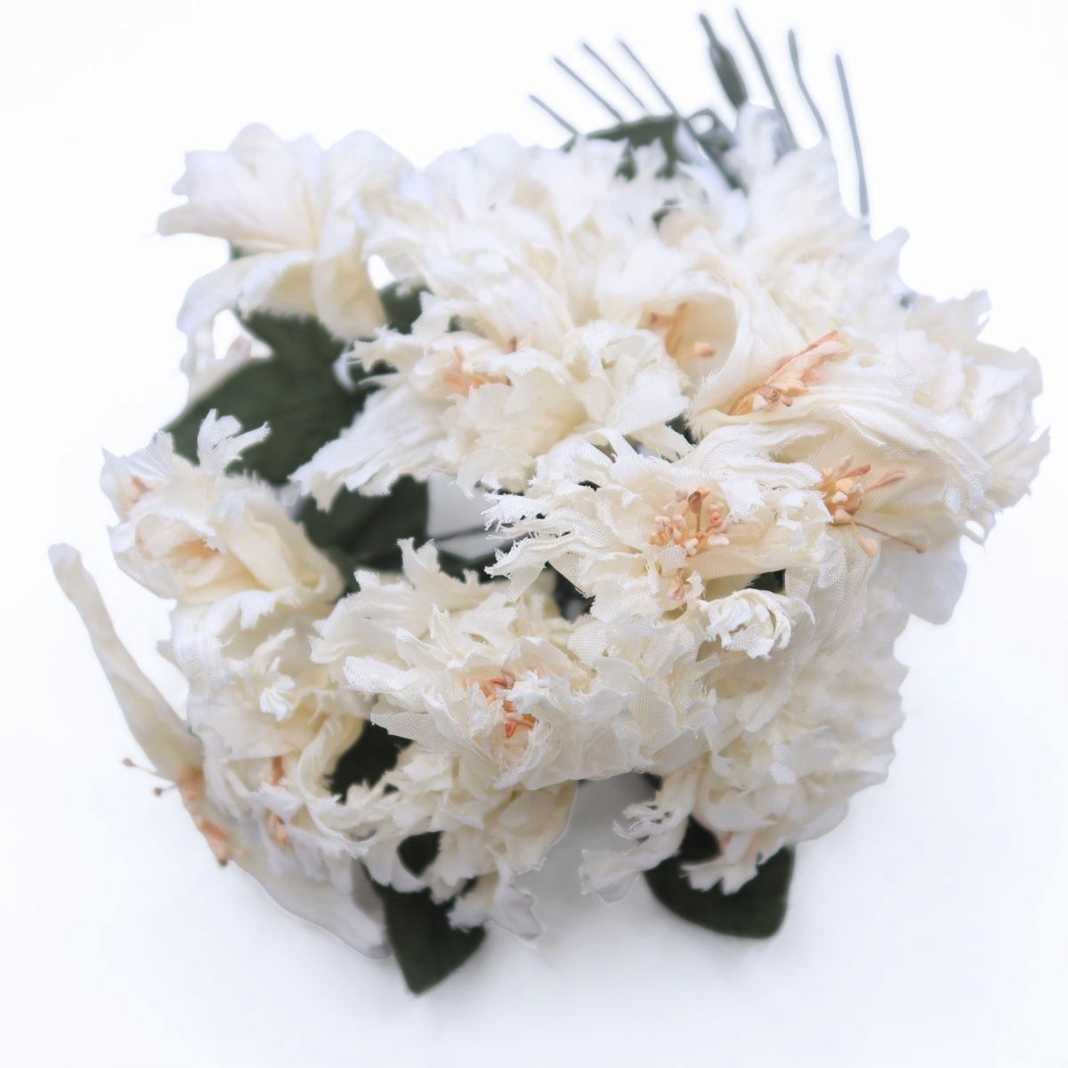 ピンクハウス系インゲボルグ？★豪華で目を惹くフラワーブーケ♪ 可憐な花束コサージュ アイボリー系 ko090