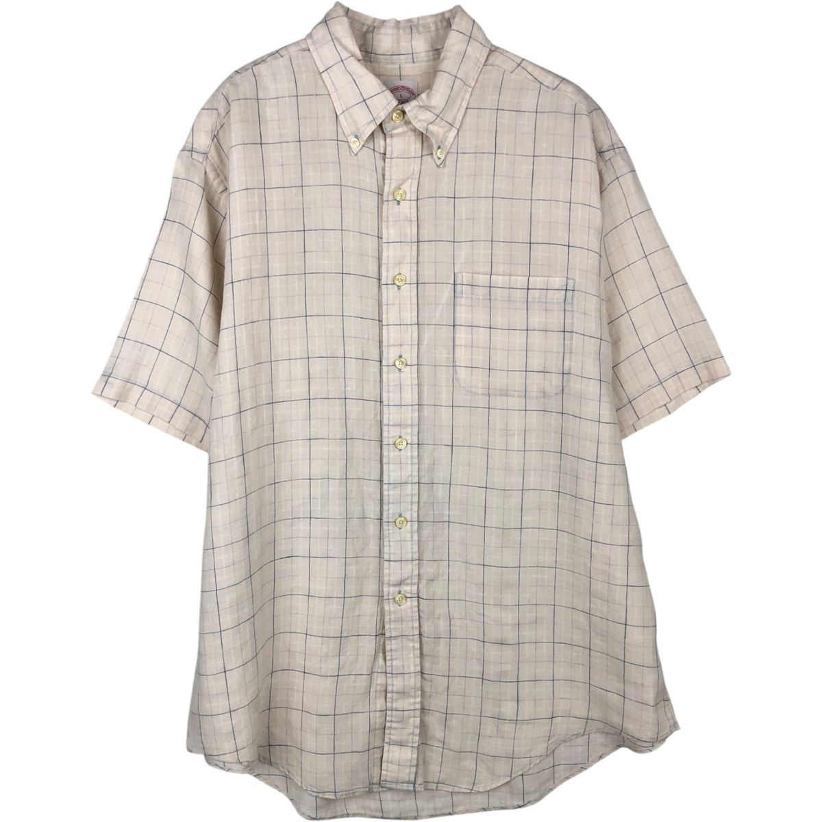 古着 ブルックスブラザーズ Brooks Brothers Est.1818 半袖 ボタンダウン チェックシャツ メンズL相当/rab182084