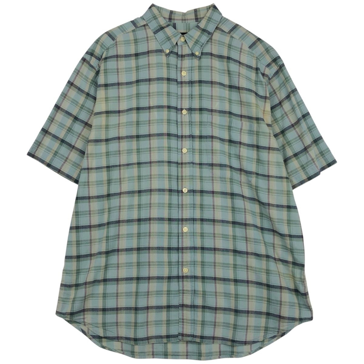 古着 ~00年代 エディーバウアー Eddie Bauer 半袖 ボタンダウン チェックシャツ メンズL相当/eaa643817