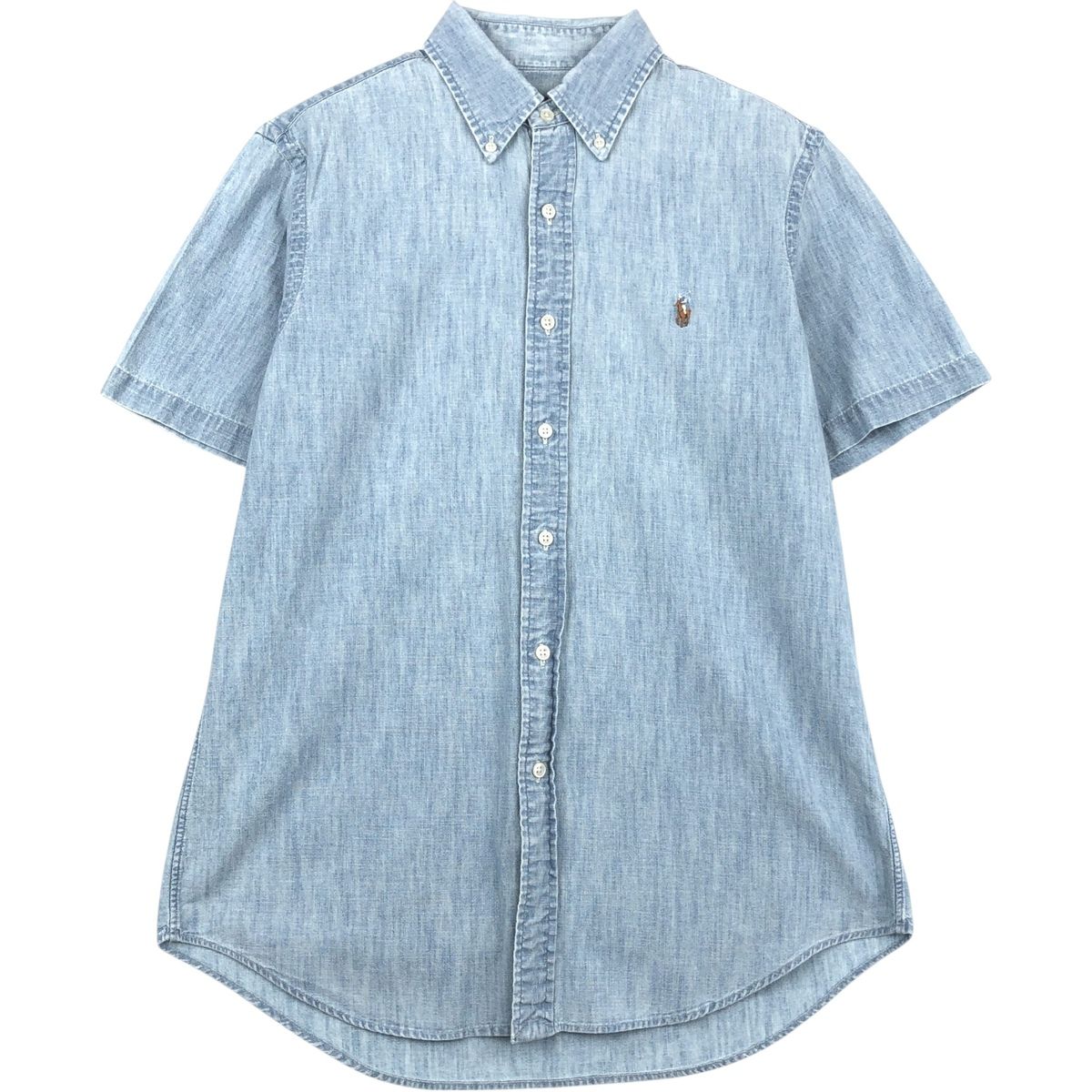 古着 ラルフローレン Ralph Lauren ボタンダウン 半袖 シャンブレーシャツ メンズM相当/eaa644901