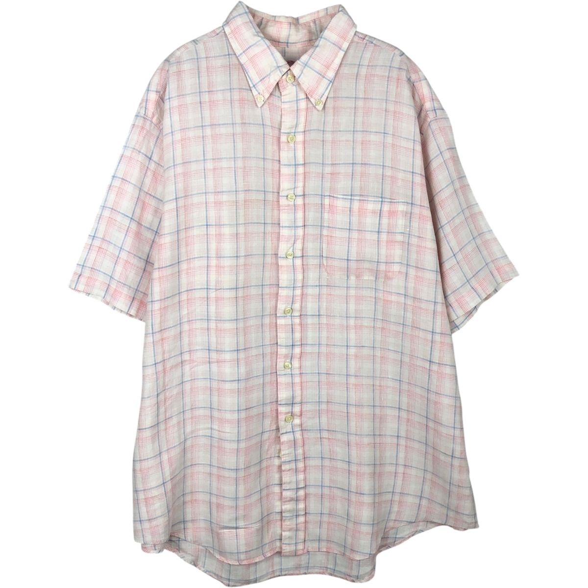 古着 ブルックスブラザーズ Brooks Brothers Est.1818 半袖 ボタンダウン チェックシャツ メンズXL相当/rab182087