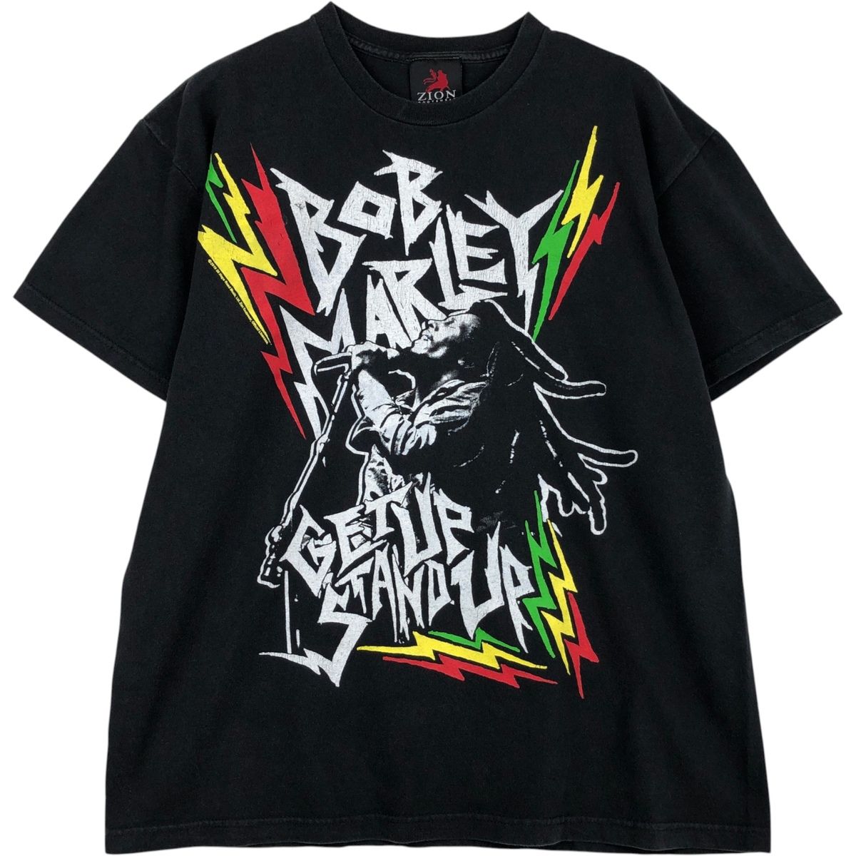 古着 ザイオン ZION BOB MARLEY ボブマーリー バンドTシャツ バンT USA製 メンズL相当/eaa647084