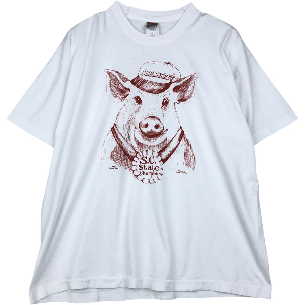古着 90年代 フルーツオブザルーム FRUIT OF THE LOOM BEST ブタ柄 アニマルTシャツ USA製 メンズXXL相当 ヴィンテージ/eaa646504