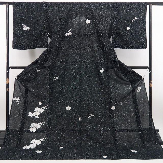 【新品・夏訪問着】絽 刺繍 胡蝶蘭 夏着物 正絹 トールサイズ 仕付け糸付 tomihisa“花を見初めて和に染まるとき…貴女を映す夏の残像8766”