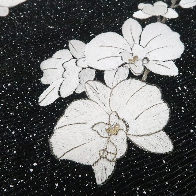 【新品・夏訪問着】絽 刺繍 胡蝶蘭 夏着物 正絹 トールサイズ 仕付け糸付 tomihisa“花を見初めて和に染まるとき…貴女を映す夏の残像8766”