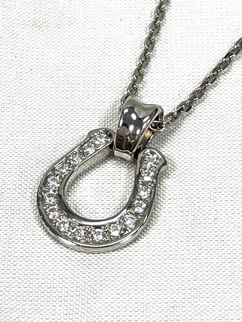 【美品】Sympathy of Soul シンパシーオブソウル シルバー ホースシューネックレス ジルコニア 馬蹄 Ag925/SV刻印有