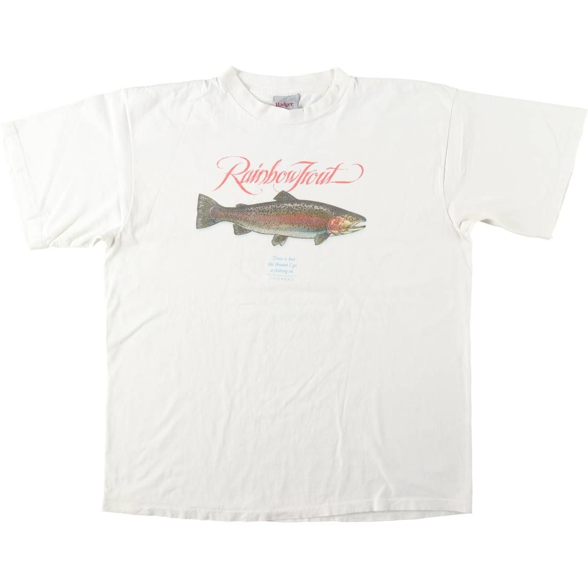 古着 90年代 Badger 魚柄 アニマルTシャツ USA製 メンズXL相当 ヴィンテージ/eaa646535