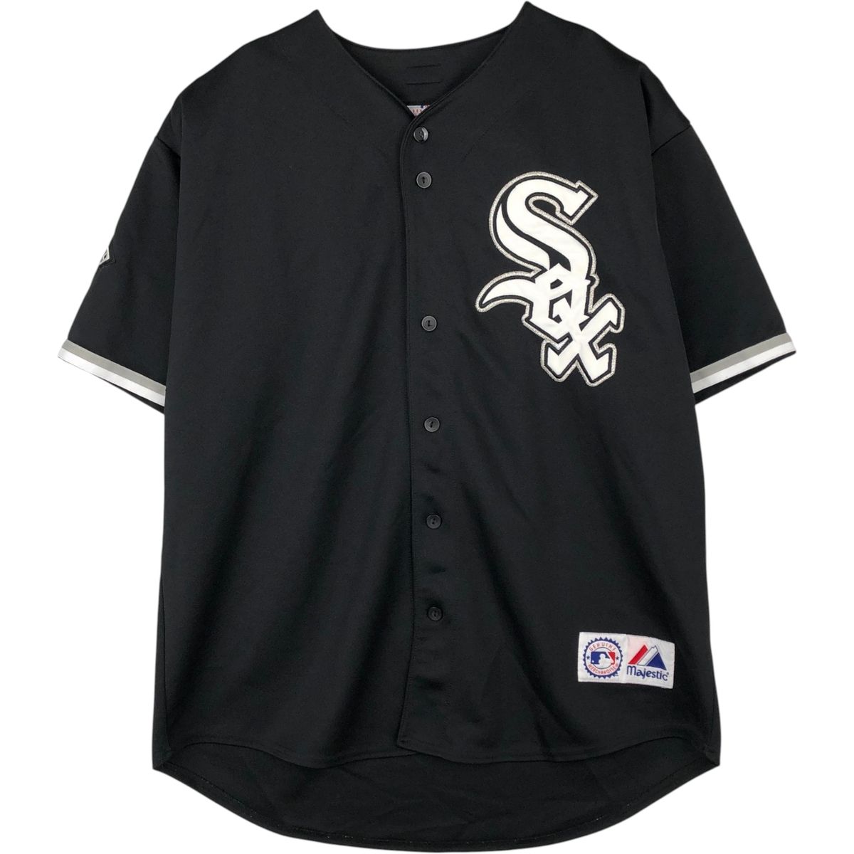 古着 Majestic MLB CHICAGO WHITE SOX シカゴホワイトソックス ゲームシャツ ベースボールシャツ メンズXL相当/eaa645287