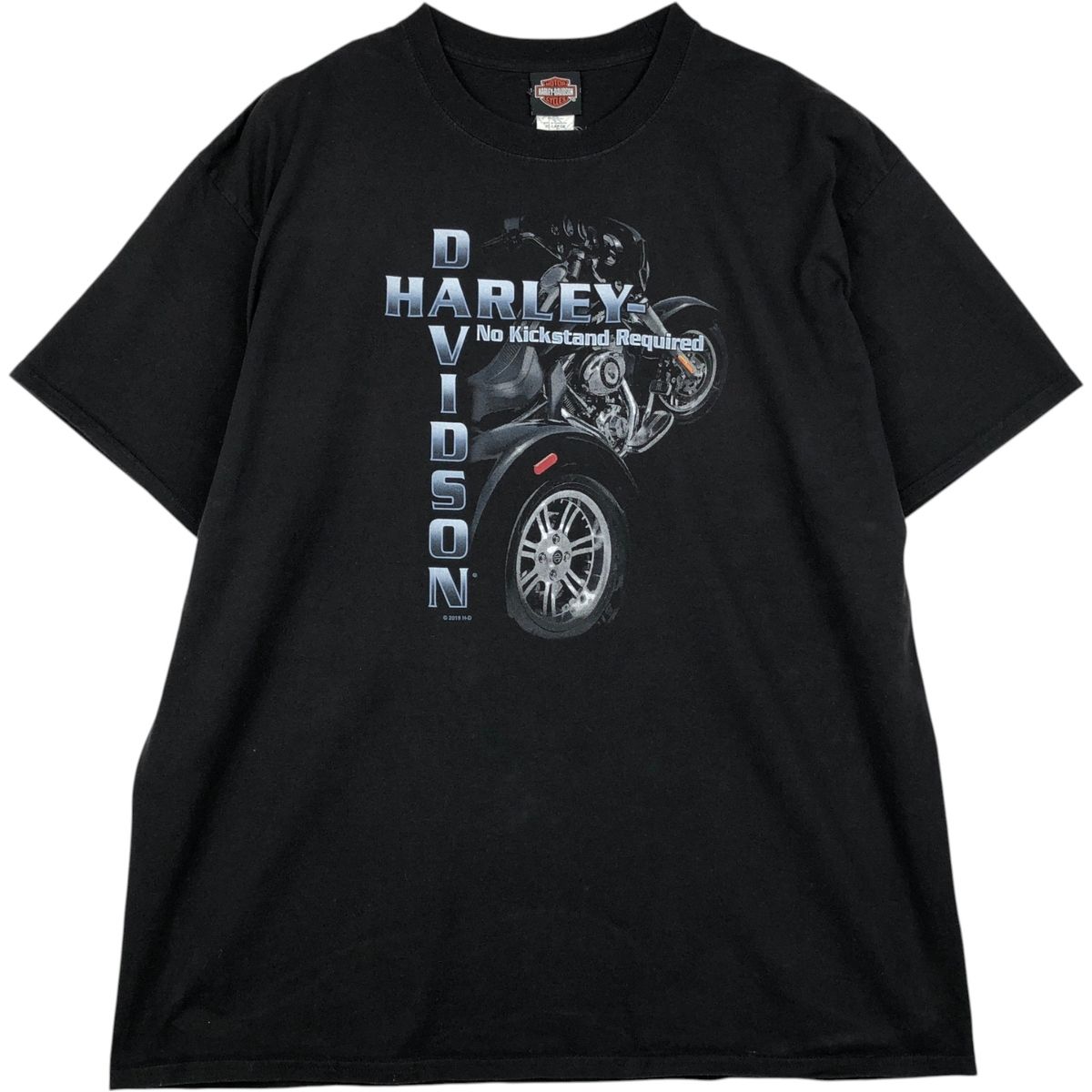 古着 Harley-Davidson ハーレーダビッドソン 鷲柄 イーグル柄 星条旗柄 モーターサイクル バイクTシャツ メンズXXL相当/eaa621560