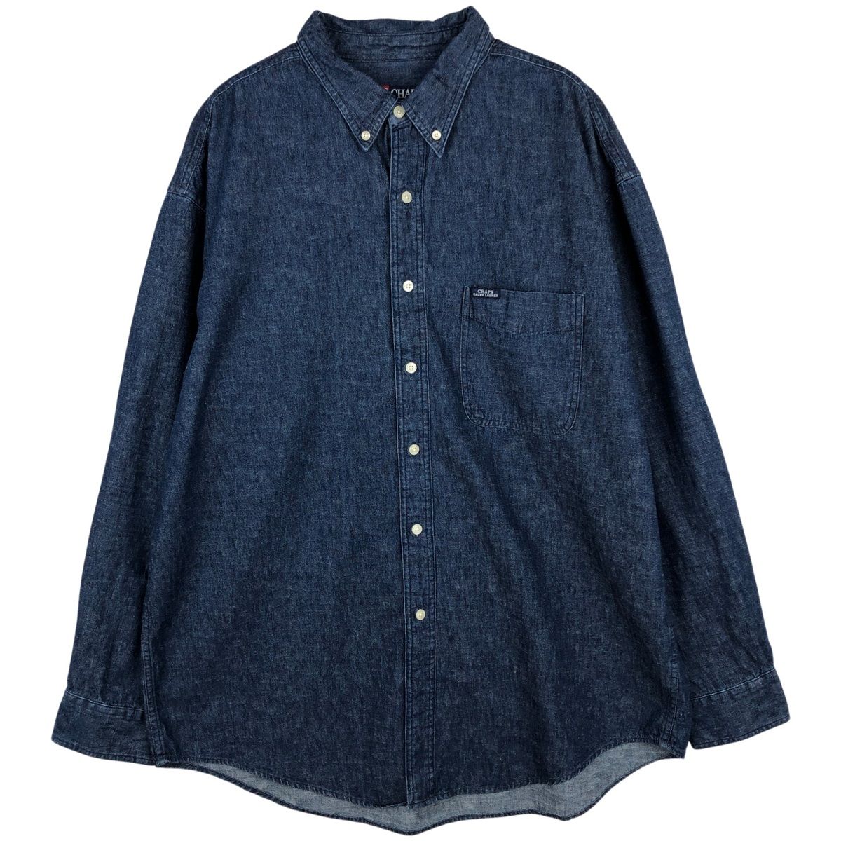 古着 ラルフローレン Ralph Lauren CHAPS チャップス 長袖 ボタンダウンデニムシャツ メンズXL相当/eaa646683