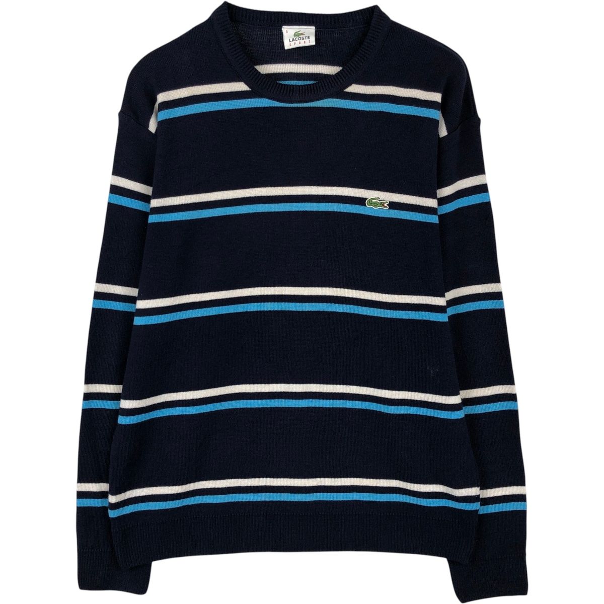 古着 ラコステ LACOSTE SPORT マルチボーダー アクリル×コットンニットセーター メンズL相当/eaa645950