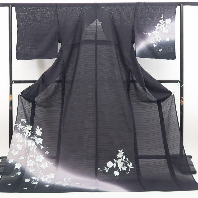 【新品・夏訪問着】変則絽 お仕立て上がり品 葡萄 夏着物 仕付け糸付 トールサイズ tomihisa“人の心に打ち薫り夏の記憶にその身を標す”8767