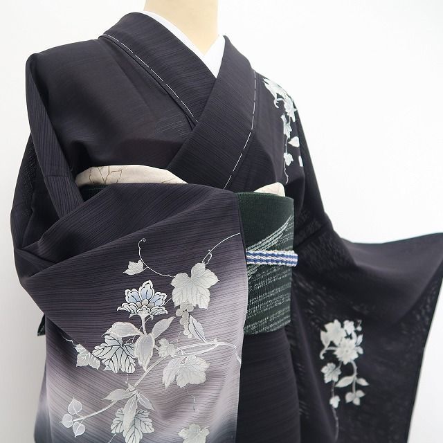 【新品・夏訪問着】変則絽 お仕立て上がり品 葡萄 夏着物 仕付け糸付 トールサイズ tomihisa“人の心に打ち薫り夏の記憶にその身を標す”8767