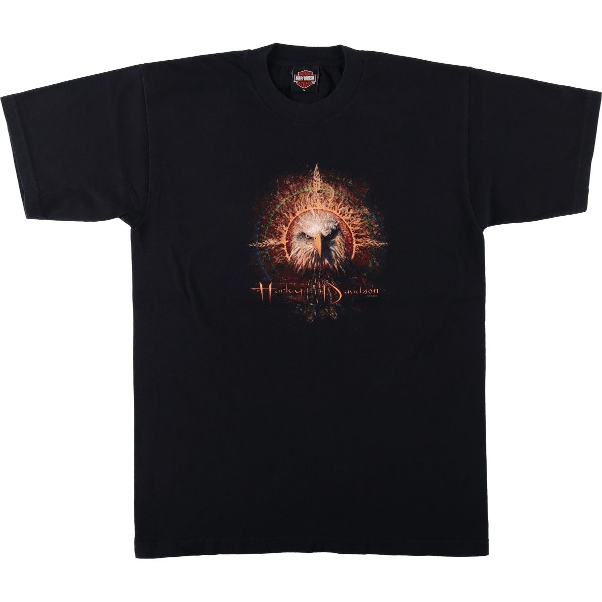 古着 00年代 Harley-Davidson ハーレーダビッドソン 鷲柄 イーグル柄 モーターサイクル バイクTシャツ USA製 メンズL相当/eaa621056