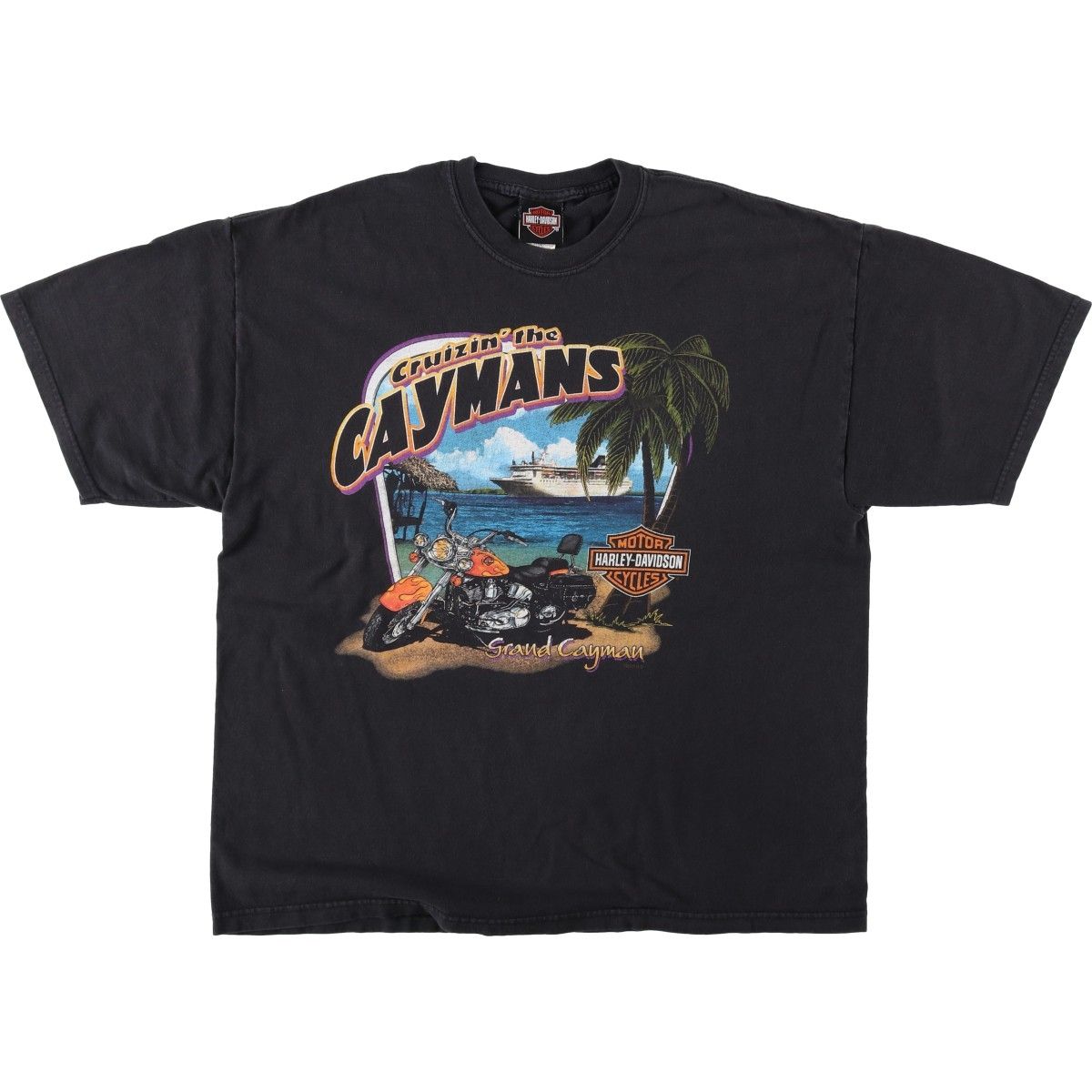 古着 00年代 ハーレーダビッドソン Harley-Davidson ドクロ柄 スカル柄 モーターサイクル バイクTシャツ USA製 メンズXL相当/eaa621575