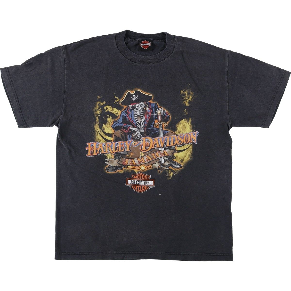 古着 ハーレーダビッドソン Harley-Davidson ドクロ柄 スカル柄 モーターサイクル バイクTシャツ メンズL相当/eaa621583