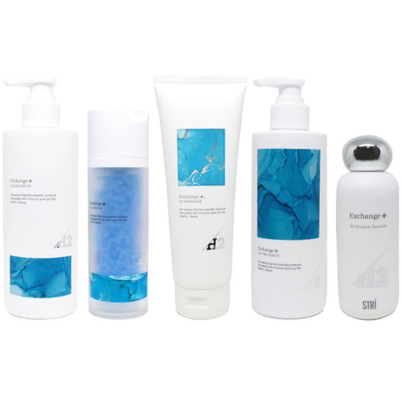 ● 5点セット販売 ストリ エクスチェンジ プラス H2 シャンプー 300ml ＋ トリートメント 300ml + カプセル 100ml + ヘアマスク 250ml + ヘアミルク 100ml サロン専売 美容室専売 水素 STRI