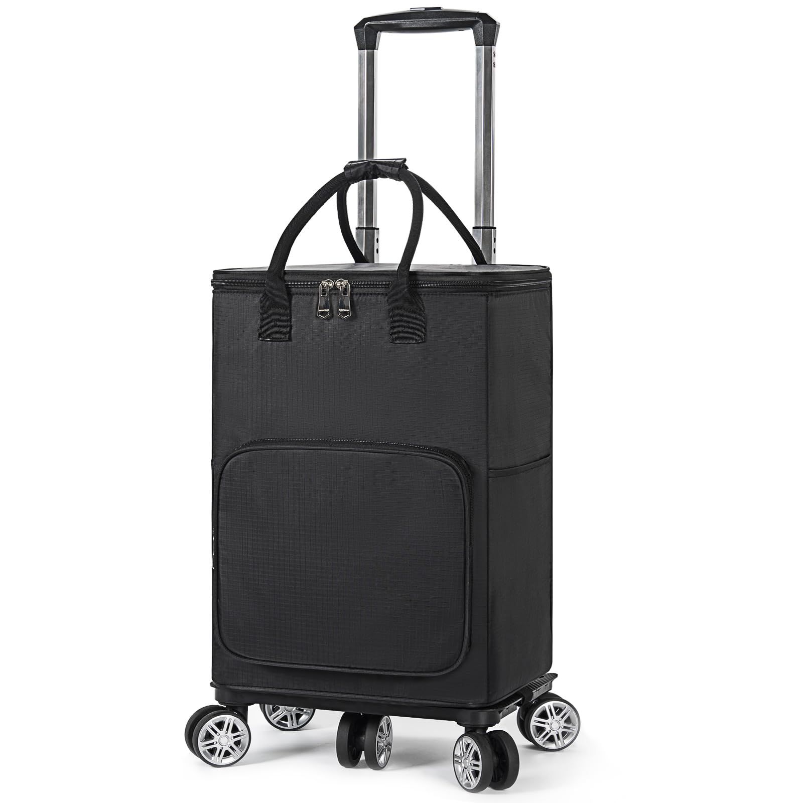 5輪 ショッピングカート ショッピングキャリー 買い物カート 30L 横押し可能 機内持ち込み 軽量 キャリーバッグ 2WAY (Lサイズ ブラック)Ju