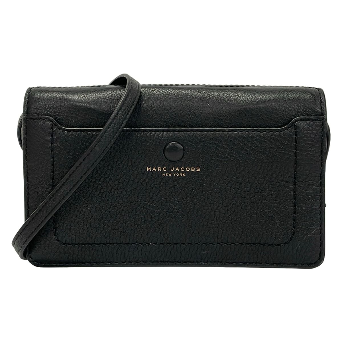 MARC JACOBS(マークジェイコブス) 財布美品 エンパイアシティ 黒 ショルダーウォレット レザー