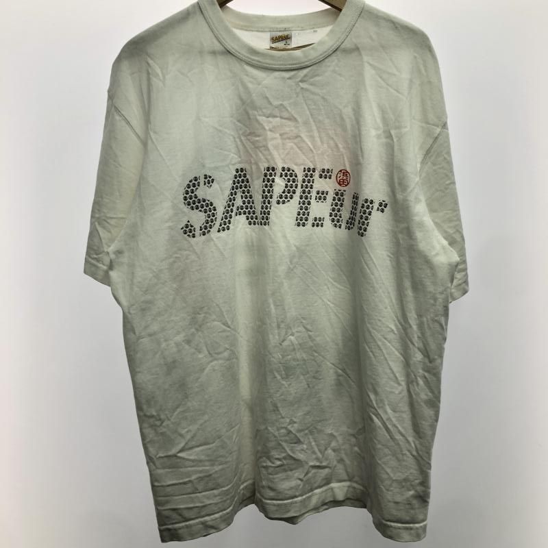 【中古】SAPEur 浜田雅功 バックプリントTシャツ L ホワイト サプール[66]
