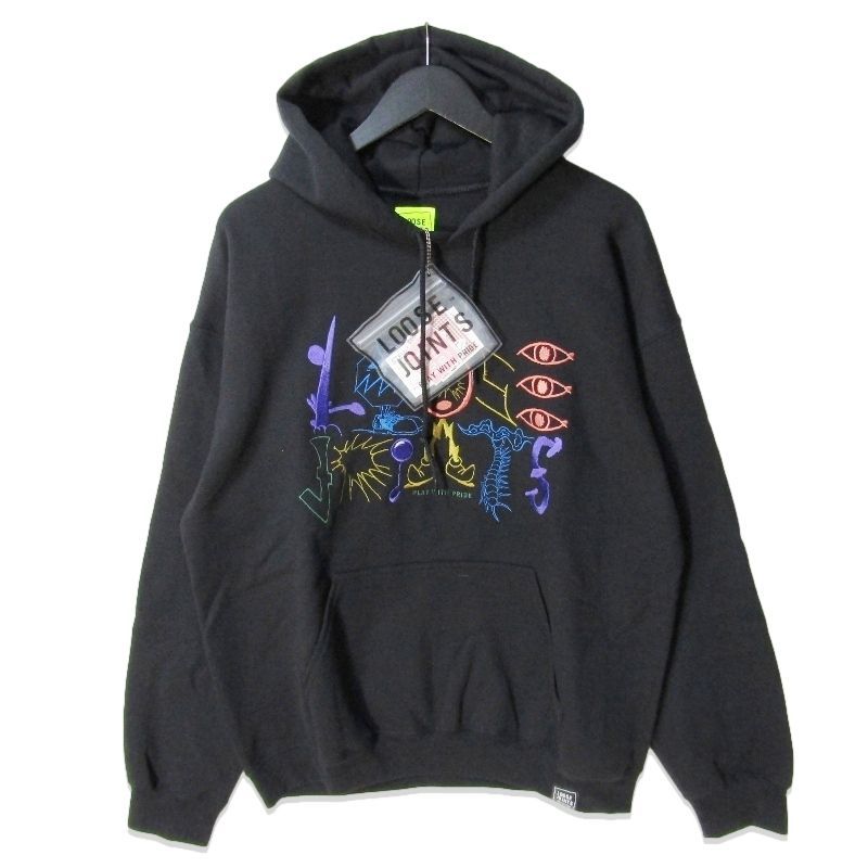 未使用 LOOSEJOINTS ルーズジョインツ WHAT IT IS??' HOODIE LF25FH001SG プルオーバーパーカー フーディー ブラック 黒 L 27113910