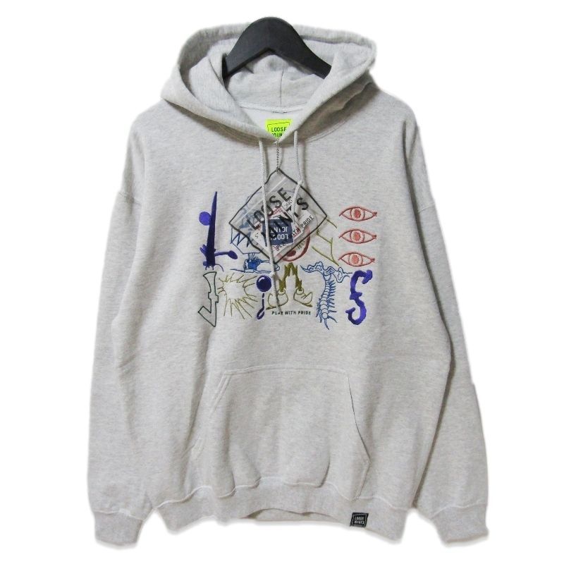 未使用 LOOSEJOINTS ルーズジョインツ WHAT IT IS??' HOODIE LF25FH001SG プルオーバーパーカー フーディー STEWART グレー L 27113909
