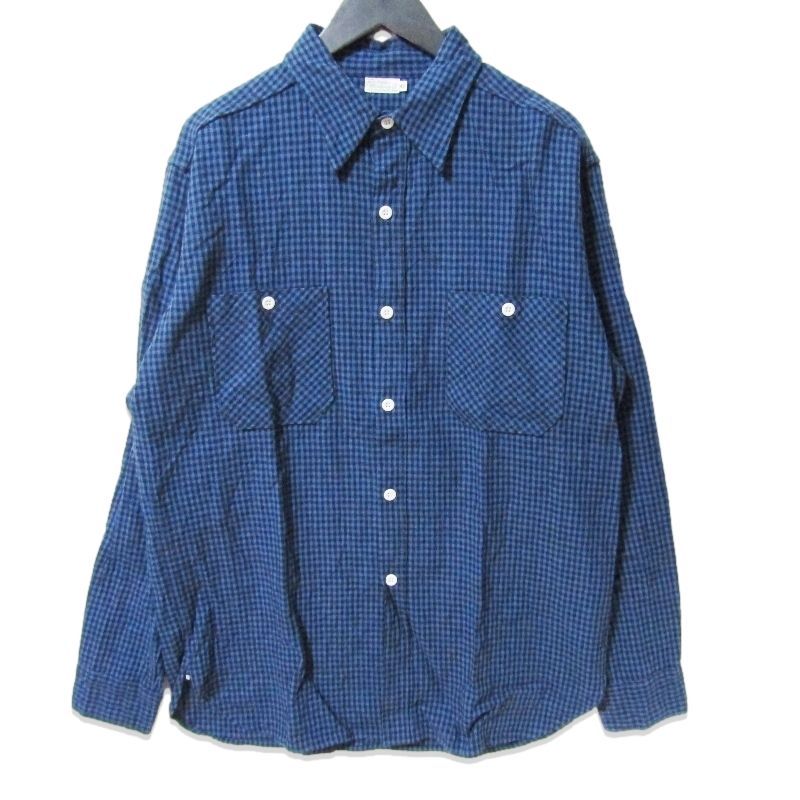 WAREHOUSE ウエアハウス 長袖シャツ Lot 3055 LONG SLEEVE CHECK WORK SHIRTS DUCK DIGGER A柄 ギンガムチェック ブルー 42 27113940